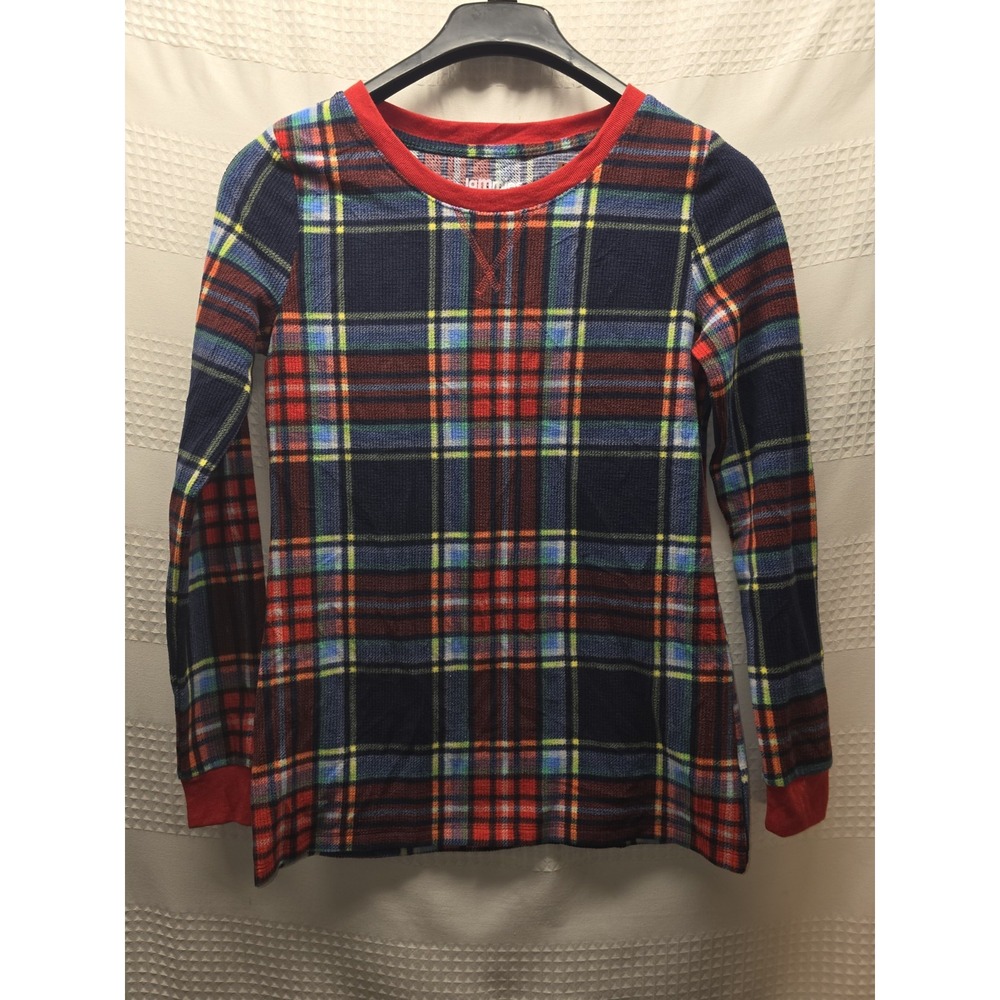 Jammies For Your Families Pajama Top Womens Small Long Sleeve Plaid Thermal